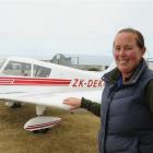 Anja Liemburg with Joycie, the Piper Cherokee 140. Photo: Supplied