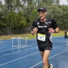 Dunedin runner John Bayne pounds the track during the IAU 24hr race in Canberra. PHOTO: SUPPLIED