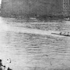 Cambridge wins the university boat race by 4 boat lengths over Oxford at the Mortlake finish line...