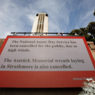 The screen at Pukeahu National War Memorial. Photo: RNZ