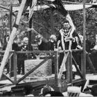 Laying the foundation stone for the new Dunedin cenotaph in the Queens Gardens, Anzac Day 1924:...