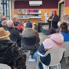 Medical social worker Jackie Greenall speaks to the Wise Owls group at Owaka Library. PHOTO:...