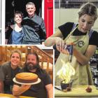 Clockwise from top left, Alice Taylor with her first ever head chef, Baduzzi's Federico...