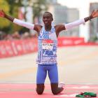 Kelvin Kiptum breaks the marathon world record in Chicago. PHOTO: GETTY IMAGES