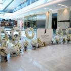 A floral memorial is seen for the victims who lost their lives in a knife attack at Westfield...