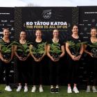 The full New Zealand New Zealand women’s canoe team of (from left) Lisa Carrington, Alicia Hoskin...