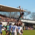 Marist flanker Filipo Veamatahau soars high to claim a lineout during his side’s 31-26 win in...