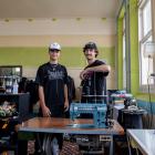 Ethan Cruise (left) and Jonty Blakely in their King Edward Court studio. Photo: Shane Gilchrist