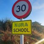 A school sign has been vandalised in Duntroon. Photo: supplied