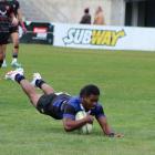 Excelsior’s Matia Qiolevu slams a try home last season. PHOTO: KAYLA HODGE