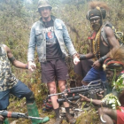Philip Mehrtens with his rebel captors in Indonesia's Papua region in February 2023. Photo:...