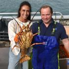 Otago Rock Lobster Industry Association chief executive Chanel Gardner and Morning Dance skipper...