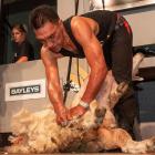 Shearer Leon Samuels, of Roxburgh, in action at the New Zealand Lamb Shearing Championships in...