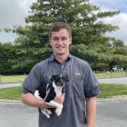 Northern Southland Veterinary Service vet Lochie Chittock, with dog Foxy, is a recipient of the...