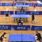 Action from the South Island championships at the Edgar Centre at the weekend. PHOTOS: PETER...