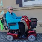 Erin Farrant regularly rides her mobility scooter to Age Concern’s Friday Club.PHOTO: SUPPLIED