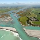 The mouth of the Waitaki River. Glenavy fishing village is on the right. PHOTO: STEPHEN JAQUIERY