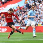 Alejandro Garnacho scores Manchester United's first goal. Photo: Reuters 
