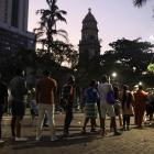Long queues stretched into the night in Durban as South Africans waited to cast their vote. Photo...