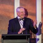 Wayne Cafe speaking in 2021 at a 50th anniversary function at Gibbston Valley Wines for the Cure...