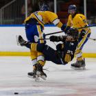 Stampede’s Axel Ruski-Jones flattens West Auckland Admirals’ Ben Stephen during last Friday’s...