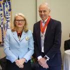 Queenstowner Dave Beeche CNZM pictured with Chief Justice Helen Winkelmann. PHOTOS: GOVERNMENT HOUSE