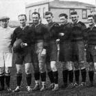 Alhambra (left) and Kaikorai rugby club teams. — Otago Witness, 10.6.1924/1.7.1924 