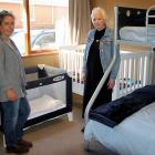 Support workers Pia Dickhaut (left) and Carol Adams in one room of their service’s Balclutha...