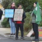 Members of the New Zealand Resident Doctors Association picket in Dunedin’s Hanover St yesterday...