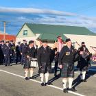 The Wyndham Pipe Band leads the Anzac Day parade in Wyndham. PHOTO: GRAHAM CARTER