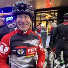 After arriving at the Invercargill finish line of the Westpac Chopper Appeal Bike Ride, Balfour...