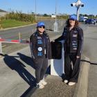 Kris Benipayo (left) and Julie Jack with new ticketless car parking machines at 
...