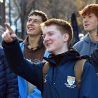 Otago Boys’ High School pupil Max Cutfield looks around  the University of Otago campus with his...