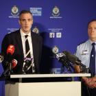 Detective Superintendent Peter Faux, Organised Crime Squad Commander (left) together with...