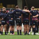 The Highlanders bond ahead of their Super Rugby match against the Crusaders at Forsyth Barr...