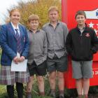 St Peter's College pupils (from left) Charlotte Davie, Luke Davie, James Chalmers and Oliver...