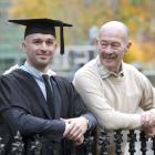 University of Otago law graduand James Inder with his father Craig, who also graduated from Otago...