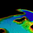 3D graphic of high-resolution bathymetry data retrieved from Wānaka lakebed mapping project....
