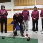 Southland Blind and Low Vision Bowls players (from left) Sandra Mayhew, Ian Blackler, Reg Menlove...