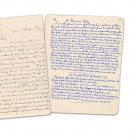 Letter,  March 6, 1903, to Mary Beattie, from Herries Beattie (left) and excerpt from notebook...