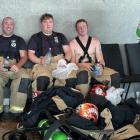 Oamaru Volunteer Fire Brigade firefighters (from left) Ricky Whyte, Taylor Banks and Brad...