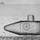 Submarine The Platyus, built in 1873 by Joseph Sparrow for the Otago Submarine Gold Mining Co to...