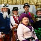 Ready for the Oamaru Steampunk Festival yesterday are (from left) James Bryan, Simone Montgomery,...