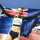 Anna Grimaldi celebrates after winning bronze at the Para Athletics World Championships in Kobe....