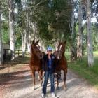 Wakatipu High School student Zoe Johnston, 16, and her two rodeo horses. PHOTO: SUPPLIED