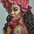 Virut’s collage on canvas entitled Senorita. Photo: supplied