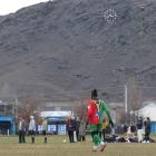 Seasonal Solutions Alexandra goalkeeper Massing Kalotang keeps an eye on the game as the team...