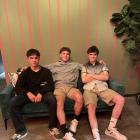 Alexandra school friends from left, Ollie Goldsmith, Cooper Millwood, both 17, and Eddie Adams,...