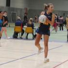 Maruawai College senior A wing attack Georgia Grumball, 16, looks for passing options. PHOTO:...