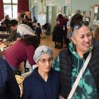 Gathering at Araiteuru Marae on Saturday were people from many backgrounds, including (from left)...